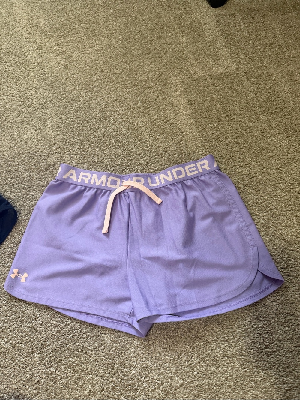 Under Armour Lavender Athletic Shorts with Pale Pink Waistband